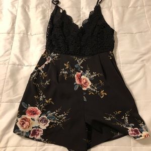 Cute romper with lace top